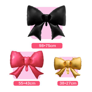 Ballons en aluminium mats en forme <span class=keywords><strong>de</strong></span> nœud, grands, moyens et petits, pour anniversaire, mariage, baby shower, festival, décoration <span class=keywords><strong>de</strong></span> fête - Product Image 3
