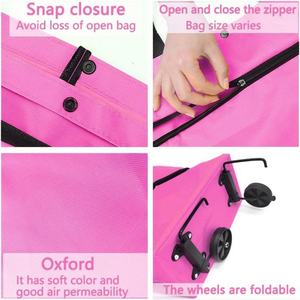 Sac de courses réutilisable personnalisé en nylon ripstop et polyester, pliable, avec roulettes - Product Image 3