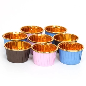 Moules à cupcakes en aluminium jetables, doublures à muffins, moules de cuisson, moules à cupcakes, supports à ramequins, petits moules à pudding - Product Image 1