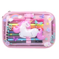 Trousse à crayons transparente 3D 2D en EVA grande capacité pour enfants garçons filles, mignonne, avec fermeture éclair, vente en gros pour cadeaux scolaires