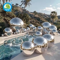 Boule de miroir gonflable réfléchissante en PVC argent or pour mariage décorations de Noël exposition d'art publicité gonflables géants