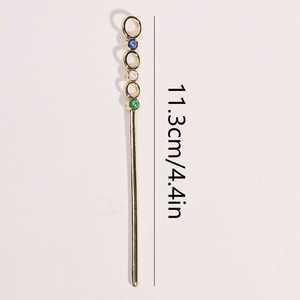 Fermaglio per Capelli Dorato Stile Antico con Gemme Placcate Oro, Portasigarette Multi-Foro, Clip per Fumo - Product Image 5