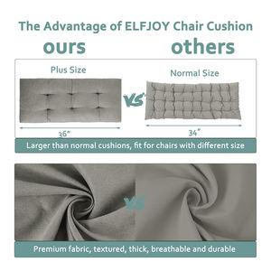 8402 Removable Cover Tufted Window <strong>Bench</strong> Seat Cushion with Non Slip Backing for Indoor Outdoor Ultra Soft Window Seat Cushion - Product Image 4