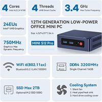 Mini PC Gaming CPU 8GB 16GB RAM 256GB SSD Computadora de escritorio Soporte 4K Pantalla dual USB3.2 WiFi BT para oficina en casa