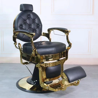 Chaise de barbier rétro pour salon de coiffure, dorée, prix d'usine