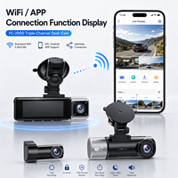 OEM/ODM Kamera Dasbor Mobil WIFI 3.18 Inci 3 Lensa 4k+2k+2k DVR Perekaman Berulang Penglihatan Malam GPS Perekam Mengemudi Mobil Kamera Dasbor