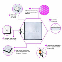 Lampe de culture LED 225LED 45W Spectre complet Lampe de culture hydroponique suspendue pour la croissance des plantes à fleurs d'intérieur Dropshipping