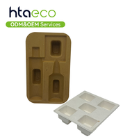 Inserts en fibres de pulpe moulées de qualité supérieure pour les soins de la peau et les cosmétiques, emballage durable en pulpe moulée par pression humide