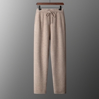 100% cachemire deux pièces hommes épais sport ensemble pull à manches longues hiver à capuche tricoté sweat hommes pantalons longs