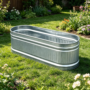 Serbatoio in Acciaio Zincato da 425 Litri a Prezzo di Fabbrica, Fioriera da Giardino <span class=keywords><strong>per</strong></span> Coltivare Erbe, Fiori e Verdure <span class=keywords><strong>per</strong></span> Casa e Giardino - Product Image 6