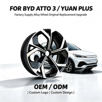 Rines de Aleación de Aluminio de 17 Pulgadas 5x114.3 de Alto Rendimiento para BYD Atto 3, Acabado Negro, Ajuste Universal