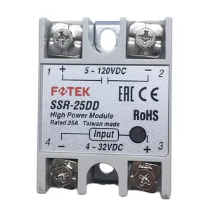 FOTEK Solid state relay SSR-25DD single-phase DC control AC input 4~32VDC output 5~120VDC rated current 25A zero crossing