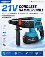 DERUIDA 21V Outils électriques robustes sans balais, marteau de démolition 26MM, perceuse à percussion industrielle, marteaux rotatifs électriques pour le perçage