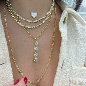 18k позолоченный с геометрическим рисунком, Модные женские ювелирные изделия колье различные формы ободок CZ ожерелье в виде цепочки для тенниса - Product Image 6