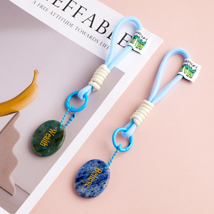 Llavero de Piedra de Cristal Natural al por Mayor con Palabras de Energía Positiva, Amuleto de Gema Curativa para Bolsos - Product Image 5