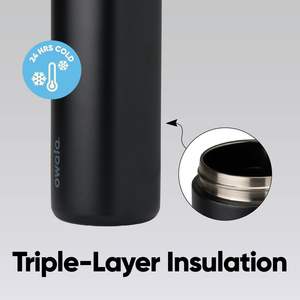 Botella de agua deportiva de acero inoxidable con aislamiento térmico, libre de BPA, con tapa de un clic, portátil para senderismo y camping. - Product Image 4
