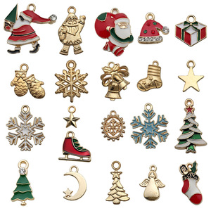 Gold Christmas Pendant Charms Mixed Shapes DIY Jewelry Accessories for Bracelet Necklace Making - Product Image 5