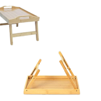 Multifunktionaler, faltbarer Serviertisch aus Bambus, erhöhter Esstisch für Bett, Sofa, Schlafzimmer und Picknick.