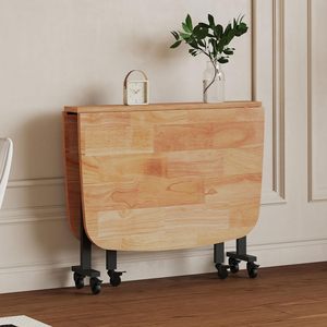 <span class=keywords><strong>Tavolo</strong></span> Pieghevole Multifunzione con Ali <span class=keywords><strong>a</strong></span> Goccia - <span class=keywords><strong>Tavolo</strong></span> da Cucina Pieghevole in Legno da 47" con 6 Ruote - Product Image 5