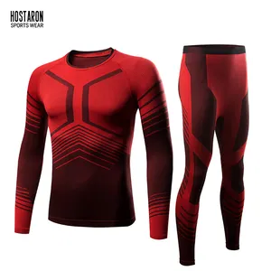 HOSTARON Fato de treino masculino, roupa de secagem rápida respirável absorvente de suor, camisa de compressão para academia e academia, calça esportiva