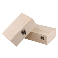 Boîte à bijoux en bois massif de paulownia non fini, personnalisable, avec couvercle à charnières, pour artisanat multifonctionnel/stockage DIY, cadeau de mariage