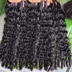 Venta al por mayor 100% Raw euroasiático rizado cutícula alineada paquetes de cabello humano doble trama cinta extensión de cabello Venta caliente - Product Image 2