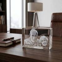 Cube en cristal K9 gravé au laser 3D personnalisé avec photo, souvenir commémoratif pour la famille et les animaux de compagnie