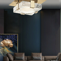 Design moderne, chambre à coucher carrée en cristal, maison, éclairage vers le bas LED, plafonnier intérieur Pop