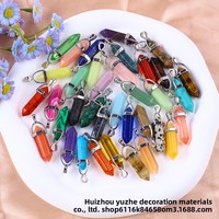 P438 pour Bestseller Pendentif Colonne Hexagonale en Pierre Naturelle Brute 832mm Agate Améthyste Pierre de Cristal en Forme de Balle Fer Guangdong