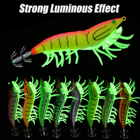 8 leurres phosphorescents pour calamar, crevettes et seiches, leurres artificiels fluorescents pour pieuvre, appâts artificiels pour eau salée
