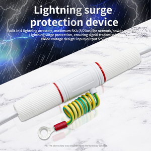 Protecteur de surtension étanche POE Gigabit RJ45 pour système de vidéosurveillance extérieur 12-57V 5KA Ethernet 10/100/1000Mbps Commutateurs réseau POE - Product Image 2