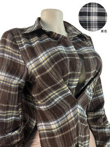 新しいトレンドの春秋向けレディース トップス、ファッショナブルな格子柄、エレガントなプリント、長袖セクシーシャツ、カジュアルシャツ、レディースブラウス - Product Image 3