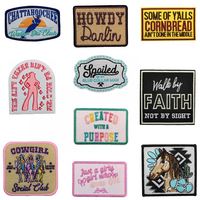 Parches de Tela Bordados Personalizados al por Mayor, Estilo Rodeo Vaquero Occidental, Termoadhesivos para Gorras de Camionero y Ropa