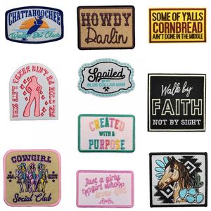 Parches Bordados Personalizados al por Mayor para Sombreros, Estilo Rodeo Western Cowboys Cowgirl, Parches Termoadhesivos para Sombreros de Camionero y Ropa - Product Image 4