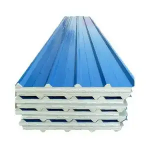 Color Coated Steel Sheets High Heat Resistance Wall Panel Polyurethane Sandwich Panels Light weight Concrete Roof Panels