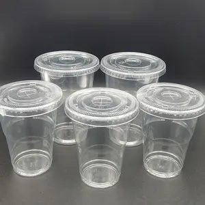 Прозрачные биоразлагаемые чашки с крышкой для напитков, 12 унций, 20 унций, 32 унции, 16 унций
