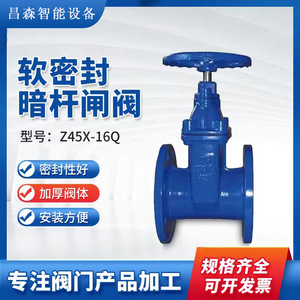 Vanne à opercule Z45X-16Q en fonte ductile à joint souple, type à bride, pour eau à température normale, pression moyenne, à opercule simple - Product Image 2