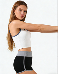 Paquete de 3 Pantalones Cortos de Yoga de Cintura Alta para Mujer - Pantalones Cortos Deportivos y de Gimnasio con Ribete en Contraste, Suaves y Transpirables - Product Image 5