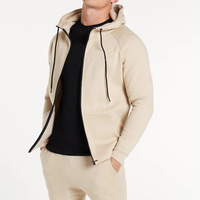 Özel yumuşak organik çikolata renk spor spor boy Hoodies erkekler beyaz tişörtü kadife eşofman seti