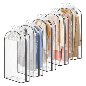 Funda protectora transparente para ropa, rectangular, de tela no tejida, con gancho, para dormitorio, armario, a prueba de polvo y humedad - Product Image 1