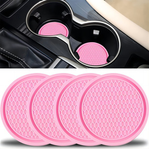 Car Cup Holder Coasters PVC Oval Anti Slip Mat For Center <b>Console</b> Drink Holder Multi Color Options - Product Image 4