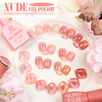 OEM Nouveau Design Populaire Été 6 Couleurs Nude Rose Set de Vernis à Ongles Gel Boîte Conception Libre Transparent Rose Collection de Vernis Gel