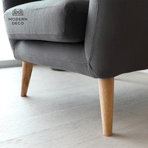 Accent-Silla de sala de estar de tela de madera, respaldo alto - Product Image 6