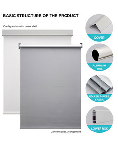 Stores verticaux électriques en jacquard uni, style moderne, pour <span class=keywords><strong>intérieur</strong></span>, hôtel, bureau, fenêtre, protection solaire, filtration de la lumière - Product Image 2