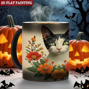 Frosted Black 11oz <b>Ceramic</b> <b>Mug</b> Heat Color Changing Drinking Cup Graduation Souvenir Gift - Product Image 6