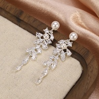Boucles d'oreilles pendantes de luxe en perles pour femmes, boucles d'oreilles scintillantes à la mode, accessoires de bijoux pour fêtes et mariages, cadeaux