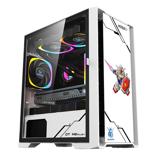 Comic Painting White ATX Computer Case USB3.0 Tempered Glass Full Tower Computer Case PC Chassis White PC Case