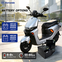 1000W 60V Adult Electric Motorcycle, Powerful Two-Wheeler E Bike with Rear Seat & Wide Foot Platform for Family Daily Travel