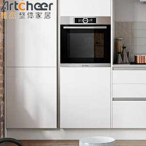 ארונות מטבח לחללים קטנים בסגנון צרפתי בצבע לבן עם מיני בר גודל מותאם אישית - Product Image 3