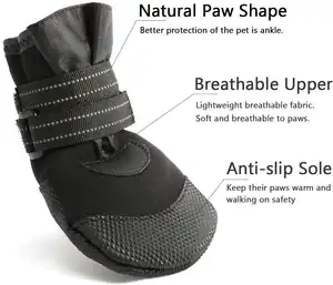 أحذية عالية الجودة لحماية مخلب الكلب من الانزلاق وتمنح لكلب حذاء ناعم ومقاوم للماء وحزام سحري عاكس من الأفضل له